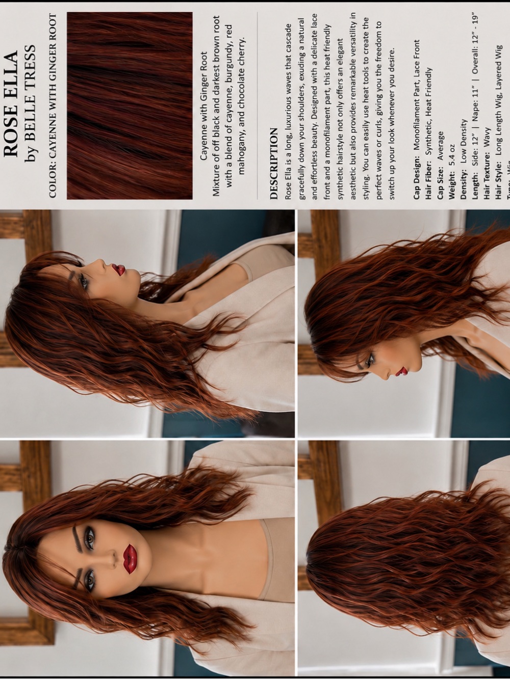 Rose Ella by Belle Tress in Cayenne Ginger Root